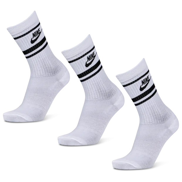 Everyday Essential Crew 3 Pack Unisex Socks - White - Size - White - Size: 8 - 11 - Nike - FashionsVida
