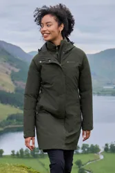 Alaskan Womens 3 in 1 Long Waterproof Jacket - Green - Green - Size: 4