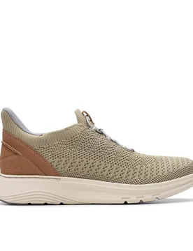 Men's Motion Trek LO Sand Knit Trainers, Walking in Beige Size: 7-Standard Fit - Beige - Size: 7-Standard Fit - Clarks - FashionsVida