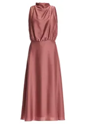 Midi Kleid aus Satin mit Drapierung female