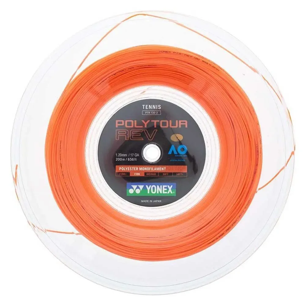 Polytour Rev 200 M Tennis Reel String Bright Orange 1.30 mm - Yonex - FashionsVida
