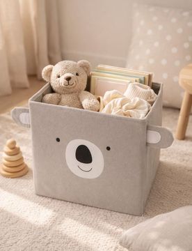 Scatola portaoggetti con motivo koala - grigio chiaro