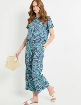 Women's Palm Jersey Wide Leg Culottes in Navy Size: 8 - Navy - Size: 8 - Wallis - FashionsVida