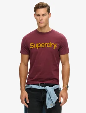 Superdry Herren Klassisches Core Logo Shadow T-shirt Lila - Größe: M - 39.99 - FashionsVida