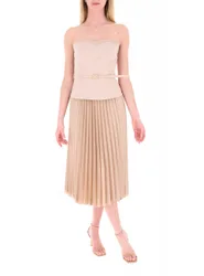 Abito plissettato BEIGE M