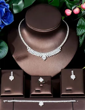 HIBRIDE Classic Simple Maple Jewellery Women's Necklace Bracelet Earrings Set for Bridesmaid Party Dress Gift Accessories S-445 - Aliexpress - FashionsVida
