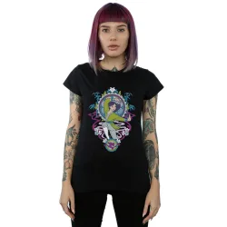 Mulan Ornamental Cotton T-Shirt - Black - Size: S