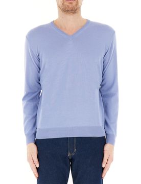 Maglione lana merino AZZURRO OXFORD 56