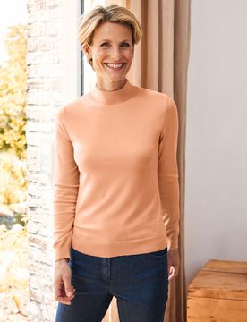 Stehkragen-Pullover Supersoft - Pfirsich - female - Size: 48