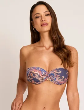 Top de bikini de mujer, bandeau con aro, colección boheme - Selmark - FashionsVida