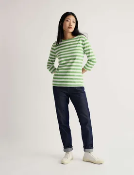 Pure Cotton Striped Top Green Mix female - Seasalt cornwall - FashionsVida