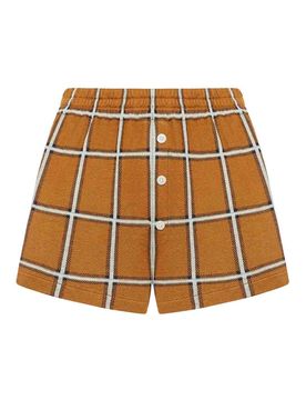 Pantaloncini a quadri in misto seta