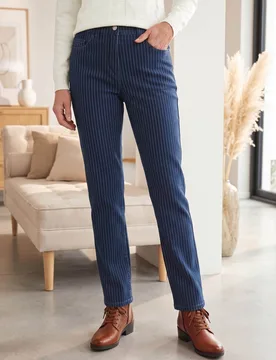 Five Pocket Jeans Nadelstreifen - Blue Denim - female - Size: 22 - Avena - FashionsVida
