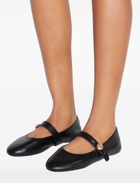 Scarpe nero donna ballerina con cinturino