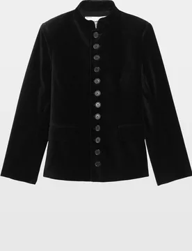 Zadig & Voltaire - Chaqueta de sastre de mujer de terciopelo con cuello mao - Zadig & Voltaire - FashionsVida