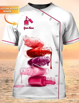 Newest Summer Fashion Men‘s T-shirt Nail Technician Custom Name 3D Printed t shirt Unisex Casual Shirt Manicurist Uniform DW93 - Aliexpress - FashionsVida