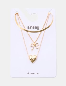Collane con fiocco e cuore 3 pack - oro