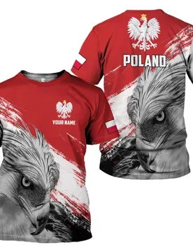 Custom Name Poland Eagle Flag 3D All Over Print T Shirt Men Polish White Eagle Patriotic Short Sleeve Casual Streetwear Tee Tops - Aliexpress - FashionsVida