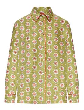 Camicia In Seta Con Stampa Floreale
