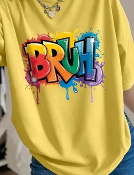 Camiseta de manga corta con estampado de letras de graffiti para adolescentes, ropa de moda casual - Shein - FashionsVida