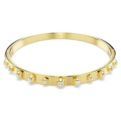 Bracciale rigido Numina, Tagli arrotondati misti, Bianco, Finitura oro 18K L