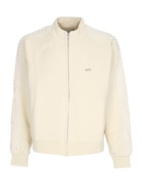Felpa Leggera Collo Alto Uomo Flower Tape Jacket Cream