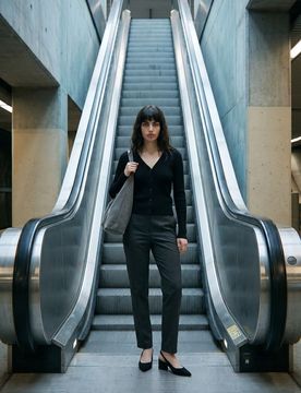 Cardigan a coste con viscosa - nero