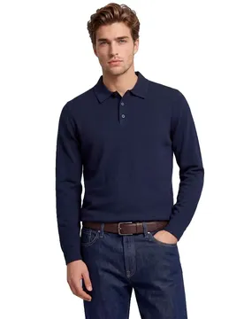 Polo A Maniche Lunghe Callum Navy Blazer L