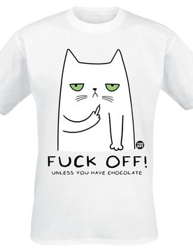 T-Shirt - Fuck Off! Until You Have Chocolate - M bis 3XL - für Männer - Größe M - weiß - Männer - male