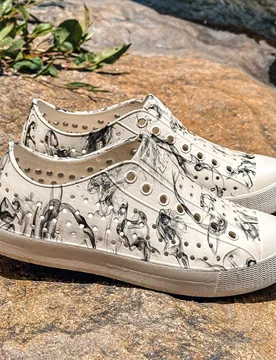 Zuecos casuales de verano para mujer con estampado y diseño calado, transpirables y cómodos, zapatos de playa versátiles para vacaciones, calzado d - Shein - FashionsVida