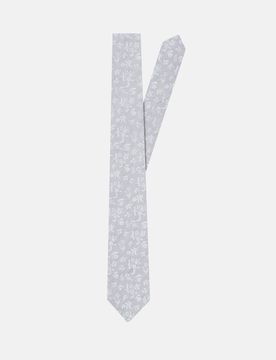 Breit (7cm) Krawatte Kleinmuster Grau ****