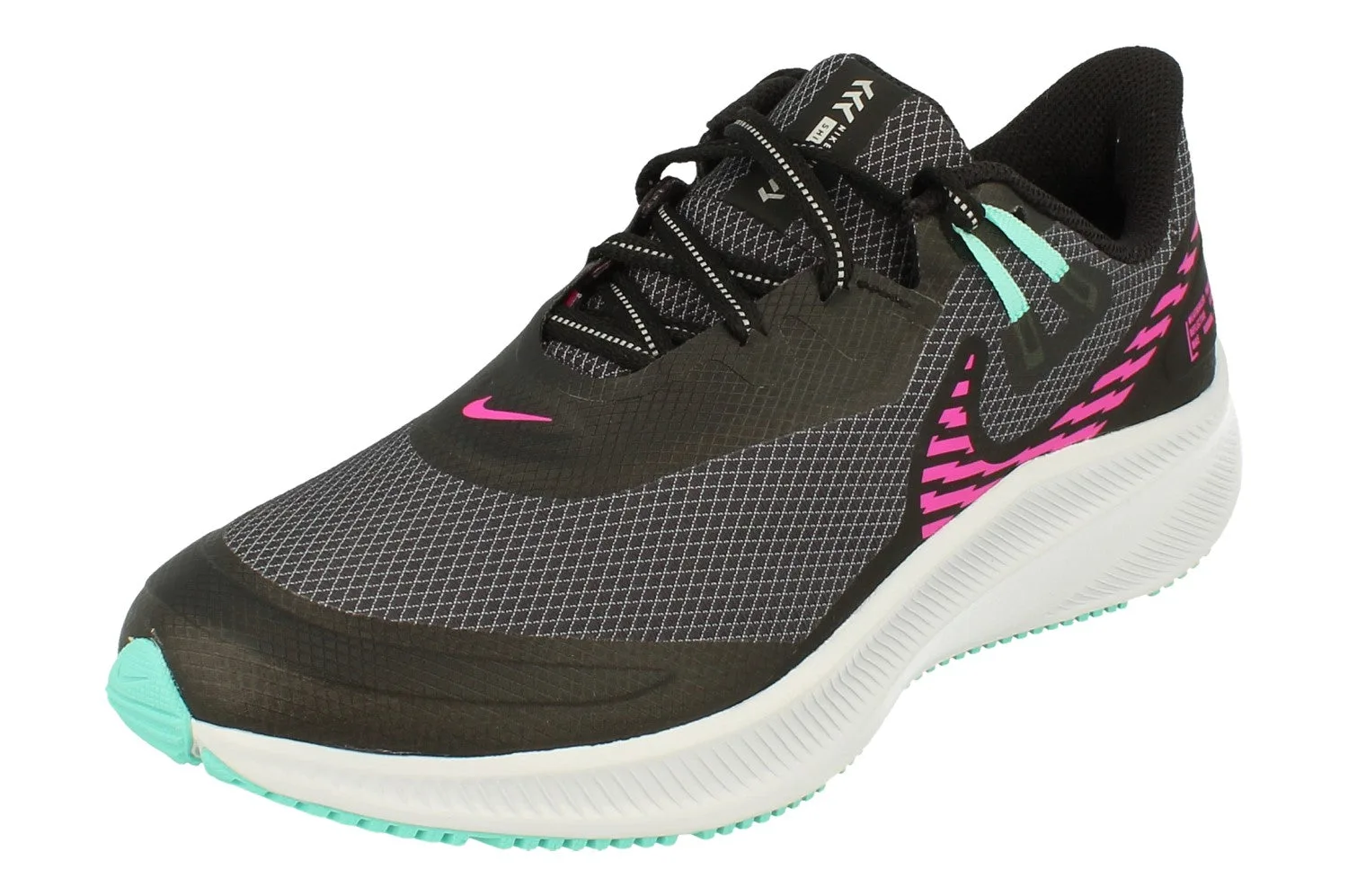 Womens Quest 3 Shield Black Trainers - Size Uk 5.5 - Nike - FashionsVida