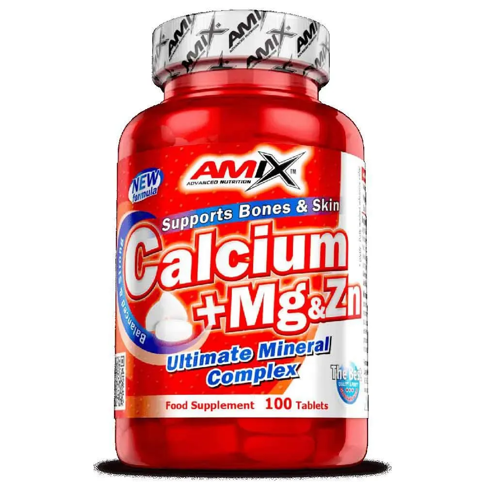 Comprimés Calcium Magnesium Zinc 100 Unités - Amix - FashionsVida