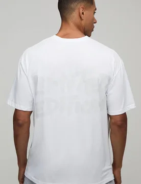 Men's Oversized Limited Edition Gloss Print T-Shirt White Size X-Small White XS - boohooMAN - FashionsVida