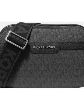 Bandolera de hombre dos cremalleras con estampado logotipos MK - Michael Kors - FashionsVida