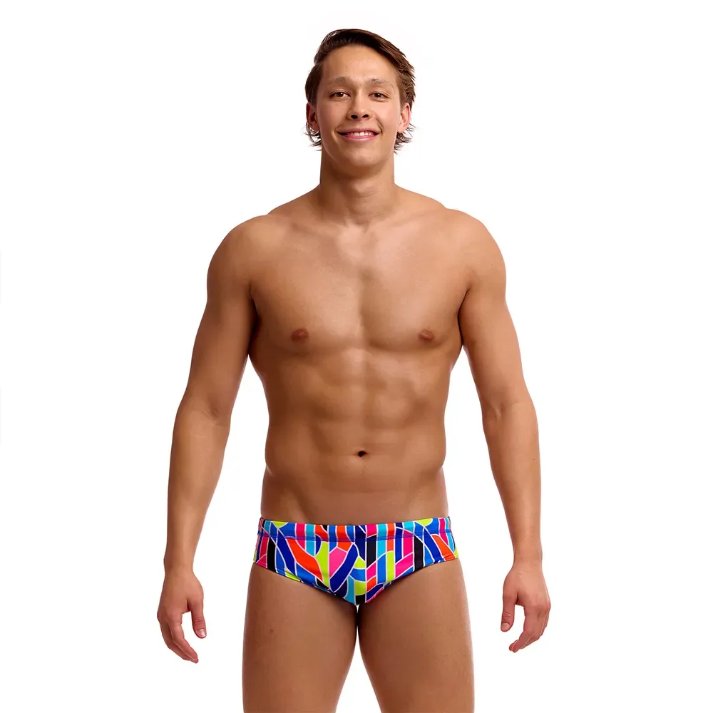 Fts035 Swimming Brief Fault Lines UK 34 Men - Funky Trunks - FashionsVida