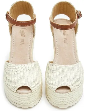 Alpargatas de cuña de mujer de rafia con cuña - CASTELL MENORCA - FashionsVida