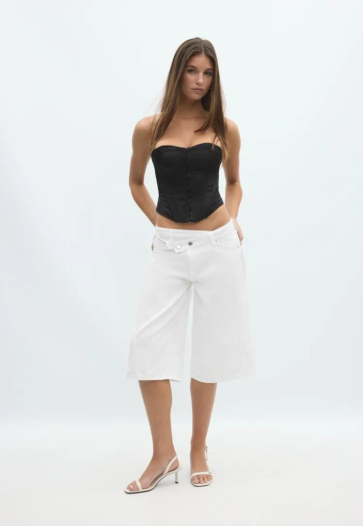 Korsett mit Schnürung Schwarz XS - Stradivarius - FashionsVida