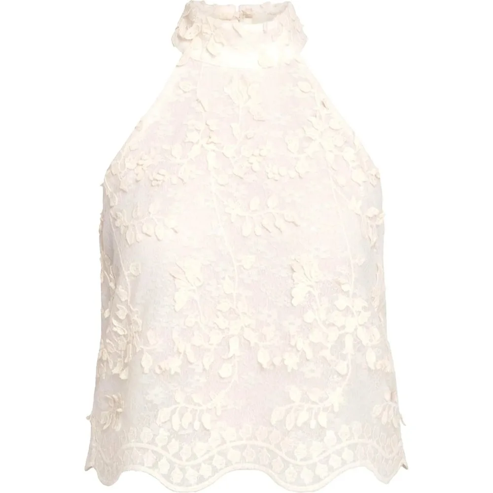 Top de mujer halter con bordado floral - The-Are - FashionsVida