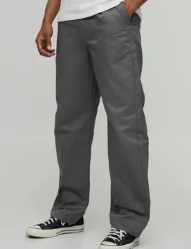 Herren Relaxed Fit Bundfalten Work 365 Hose Charcoal Größe 30 - boohooMAN - FashionsVida