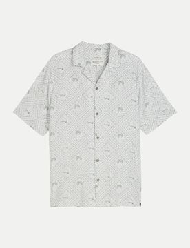 Hemd mit Allover-Print Weiß L