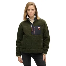 Sweat à Demi-zip Vintage Retro Army Khaki Green L
