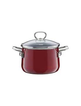 Olla para carne con tapa de cristal NOUVELLE 20cm/4l Rosso rojo oscuro - Riess - FashionsVida