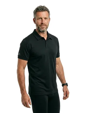 Active Tech Pique Short Sleeve Polo Black Ink XS Men - SLAM - FashionsVida
