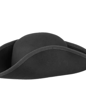 Three Cornered Wool Felt Hat by - black - Female - Size: S (55-56 cm) - Lipodo - FashionsVida