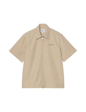 S/S Postal Zip Shirt camicia maniche corte con chiusura a zip - Iroko / Black