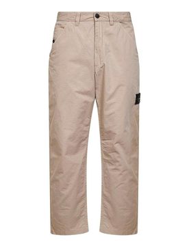 Pantaloni In Cotone Con Patch Logo