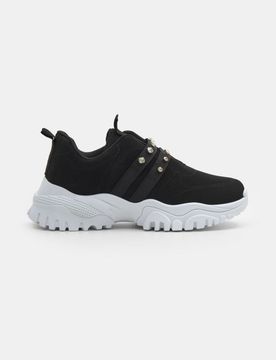 Scarpe da ginnastica in similpelle scamosciata - nero