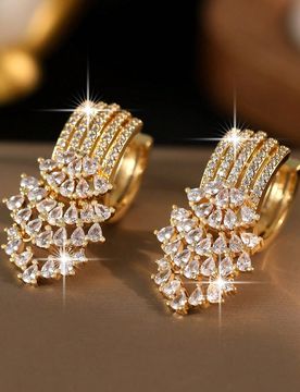 Par de pendientes colgantes de gota de agua con borlas y circonita cúbica, accesorios de pendientes nupciales elegantes para boda, fiesta de compromi