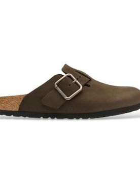 Para hombre. 1032760 Zuecos de Piel Boston Wire Buckle (Ajuste Regular) (45), Plano, Nobuck, Ninguno, Casual
